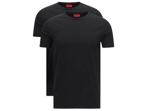 Set de playeras HUGO corte slim fit cuello redondo negra