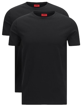 Set De Playeras HUGO Corte Slim Fit Cuello Redondo Negra