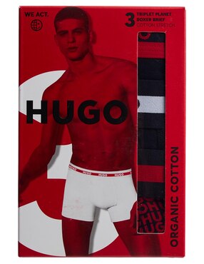 Set bóxer brief Hugo de algodón para hombre 3 piezas