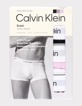 Bóxer trunk Calvin Klein de algodón para hombre 3 piezas