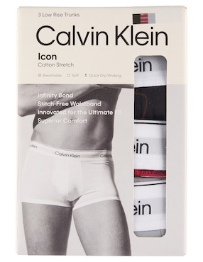 Set bóxer trunk Calvin Klein de algodón para hombre 3 piezas