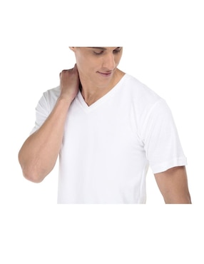 Camiseta Perry Ellis cuello V para hombre