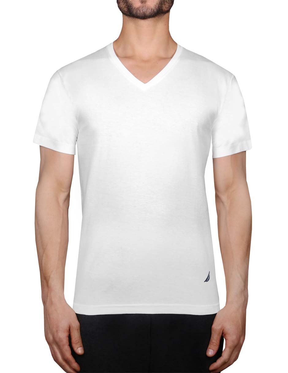tirano Extracción caja Camiseta Nautica Cuello V Blanca | Liverpool.com.mx