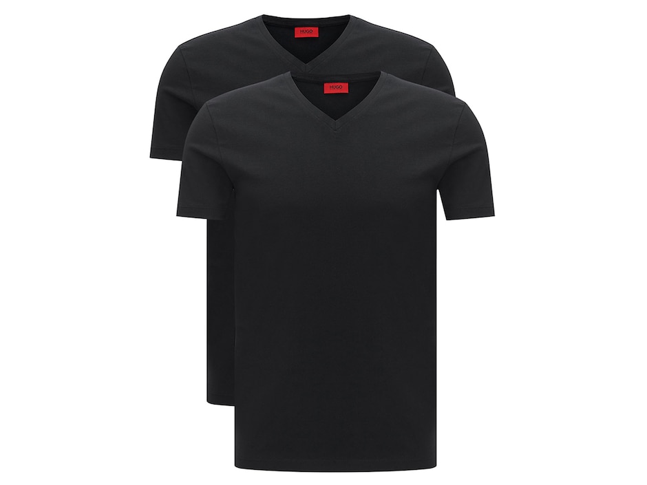 Set de playeras corte slim fit cuello V negra Set de playeras corte slim fit cuello V negra