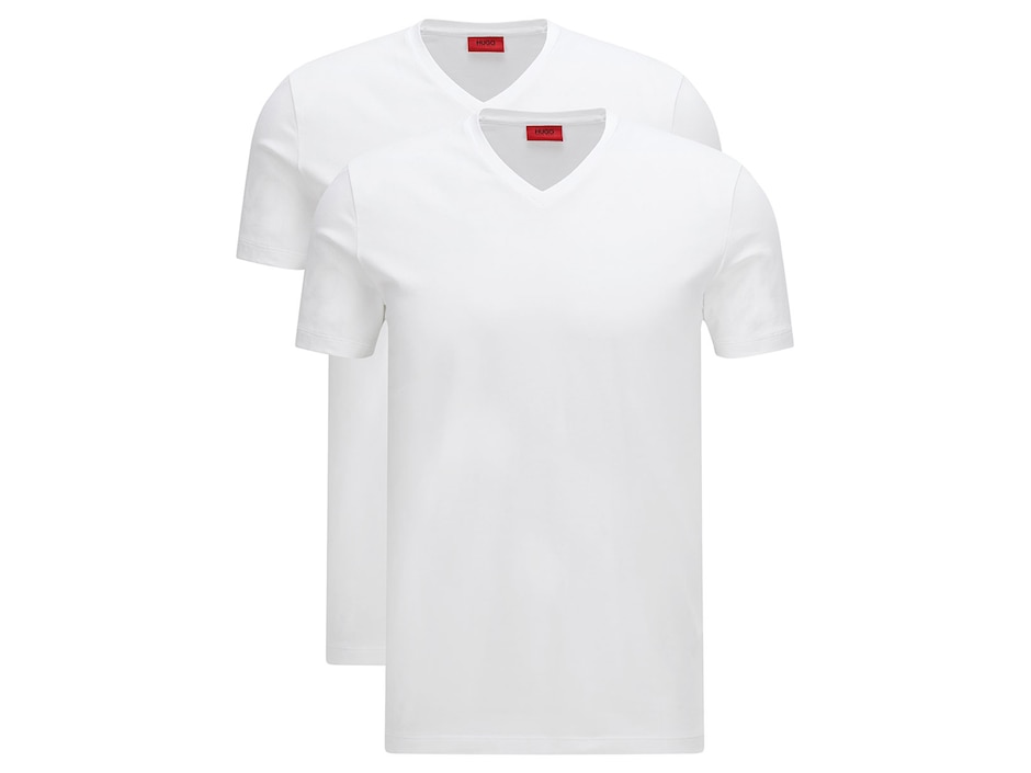 Set de playeras corte slim fit cuello V blanca Set de playeras corte slim fit cuello V blanca